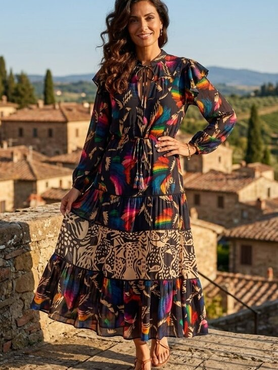FARM Rio Dresses & Skirts - Farm Rio Black Macaws Flight Ankle Dress